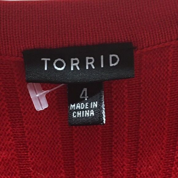Torrid Sweater Dress Women's Size 4X Red Short Sleeve - Picture 6 of 7